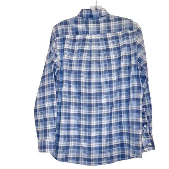 VINEYARD VINES boys plaid dress whale shirt teen size 16 -mint